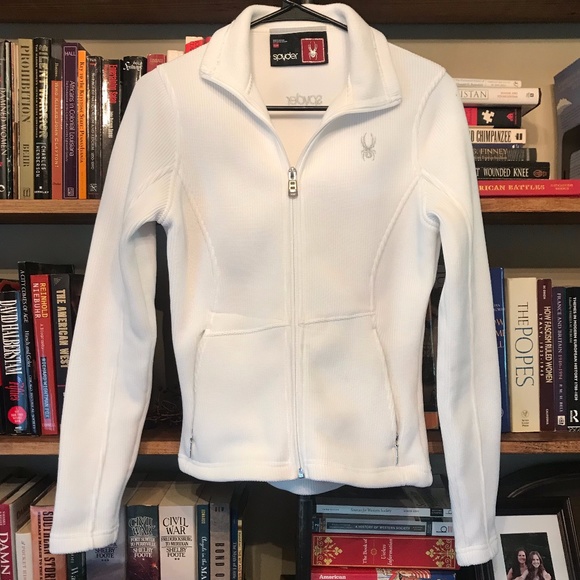 Spyder All White Zip Up Jacket - Picture 1 of 5